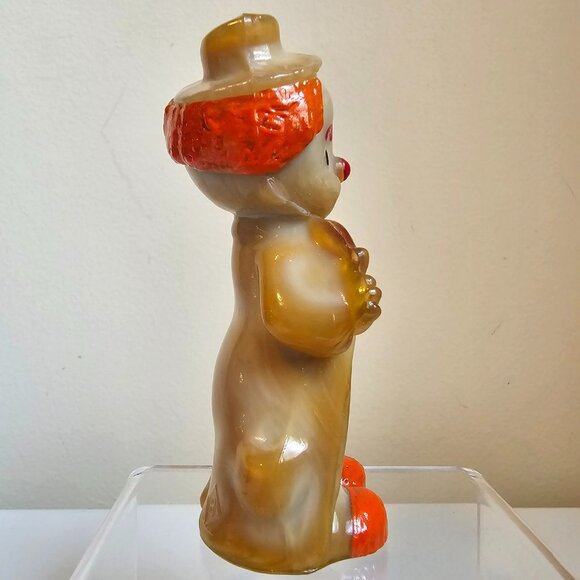 Boyd Art Glass Chuckles the Clown Hand Painted Caramel Brown Vintage 4" - Picture 3 of 8